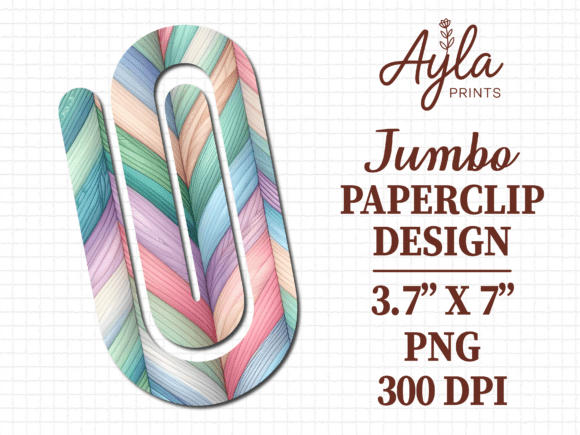 Chevron Feather Print Jumbo Paperclip Graphics & Crafts