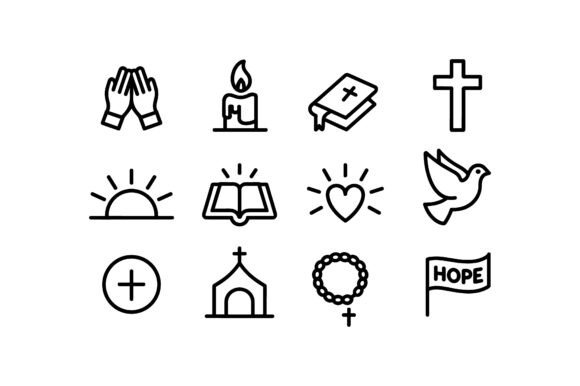 Christian Faith Vector Silhouette Set: Graphics & Crafts for Spiritual Branding