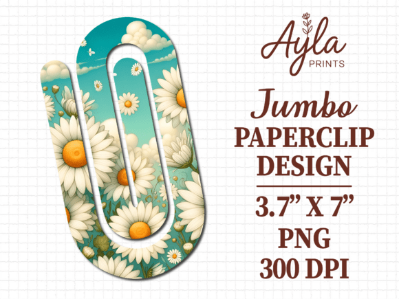 Cute Daisy Flower Sky Jumbo Paperclip: Graphics & Crafts