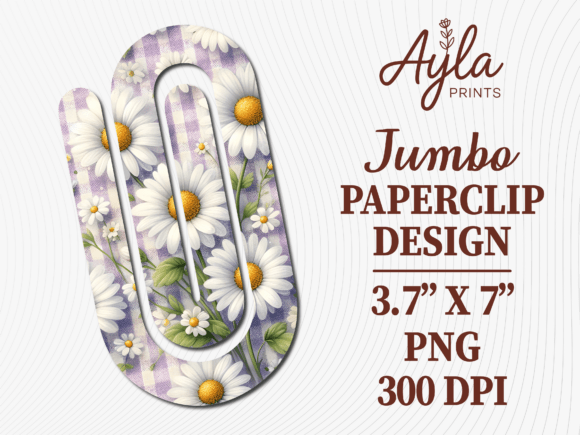 Daisy Flower Purple Jumbo Paperclip PNG: Crafts & Graphics