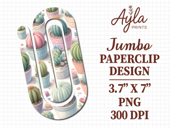 Desert Cactus Succulent Jumbo Paperclip Graphics and Crafts