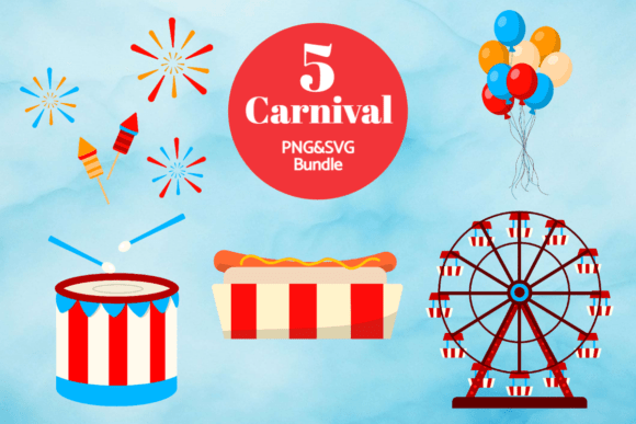 Fairground Carnival Fun Clipart: Graphics for Crafts & Small Business