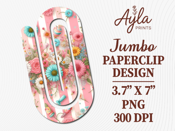 Floral Bouquet Pink Jumbo Paperclip PNG