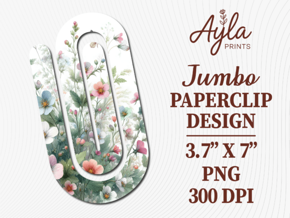 Green Garden Botanical Jumbo Paperclip: Graphics for Crafts