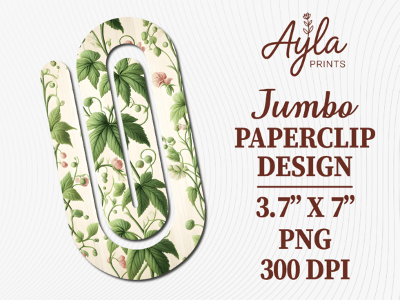 Greenery Vine Leaf Plant Jumbo Paperclip: Graphics & Crafts
