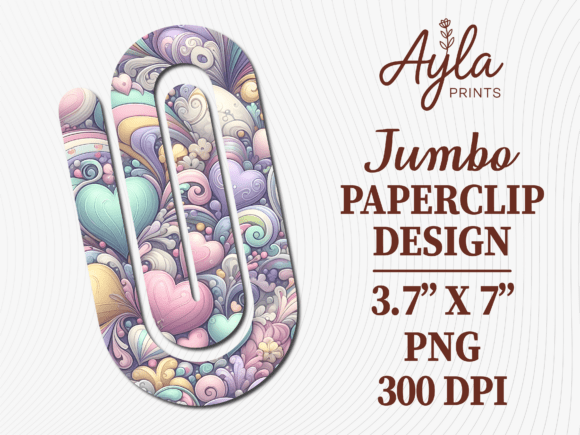 Heart Pastel Spring Jumbo Paperclip: Graphics for Crafts