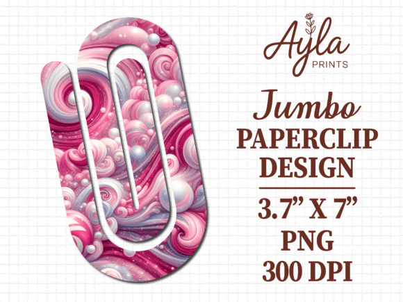 Pink Abstract Marble Jumbo Paperclip PNG