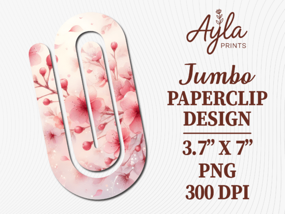 Pink Cherry Blossom Jumbo Paperclip PNG