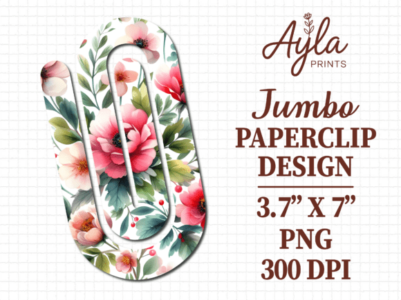 Pink Peony Flowers Art Jumbo Paperclip
