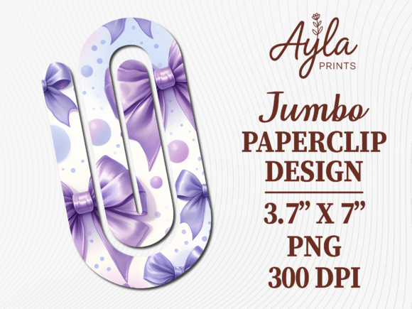 Purple Ribbons Bubbles Jumbo Paperclip