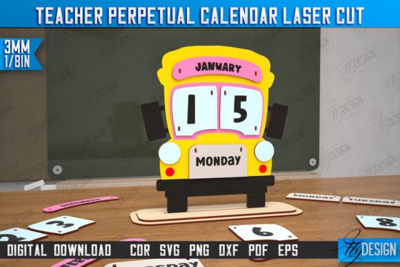 Teacher Desktop Perpetual Calendar CNC